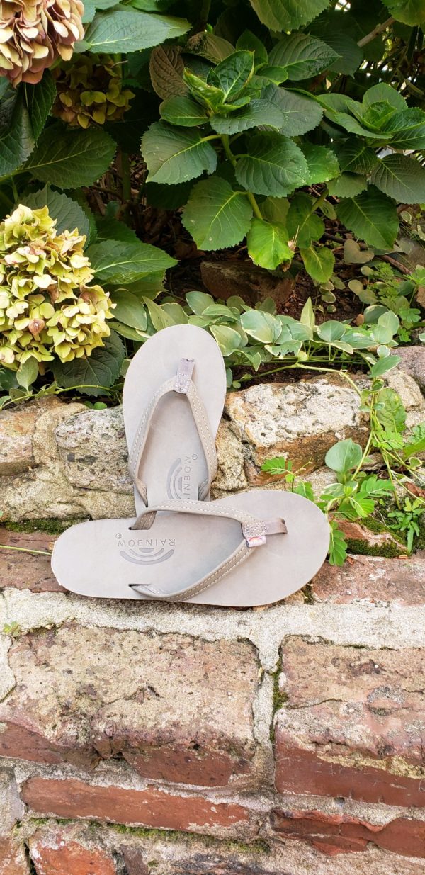 Ladies Grey Narrow Strap Rainbow Sandal