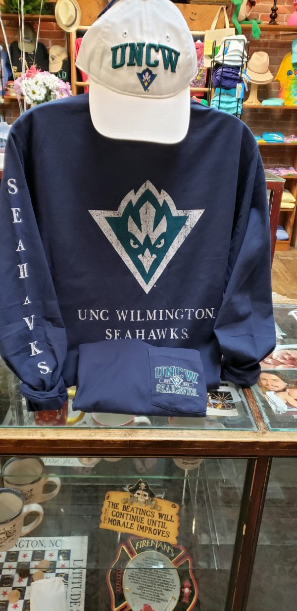 UNCW Seahawks Long Sleeve Pocket Tee