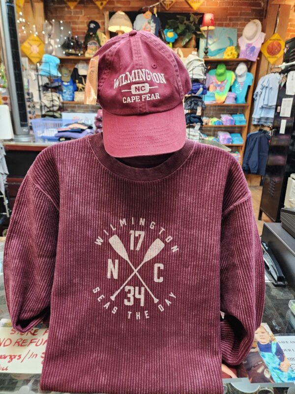 Seas the Day Corded Crew Sweatshirt - Wine