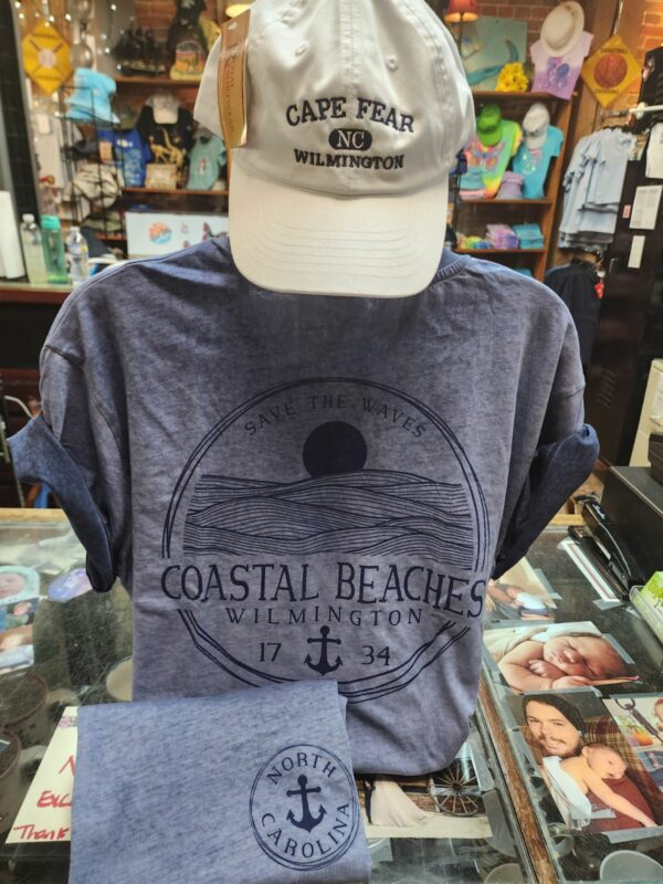 Save the Waves- Coastal Beaches- Blue Denim