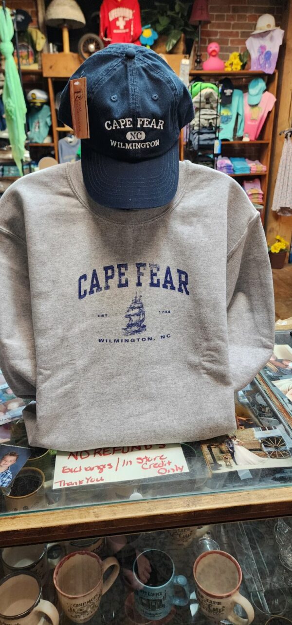 Cape Fear Vintage Schooner Crew- Grey and Navy