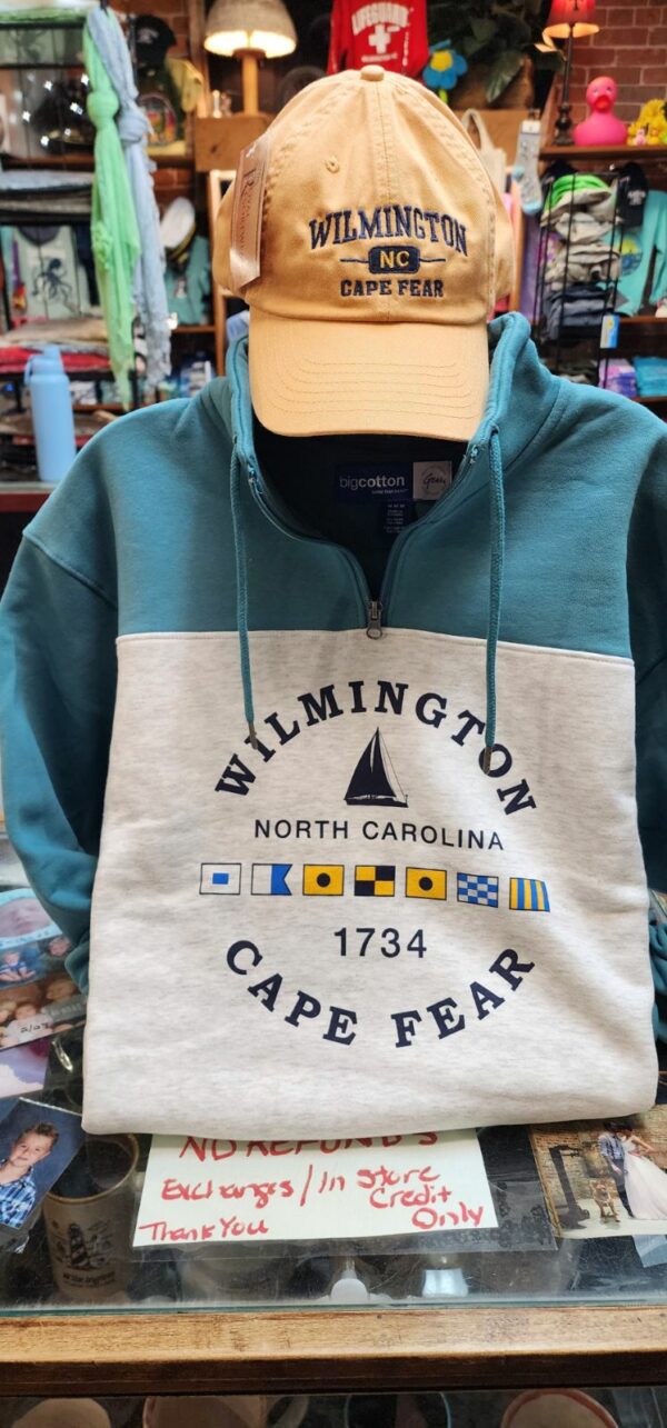 Wilmington Nautical 1/4 Zip Sweater- Teal