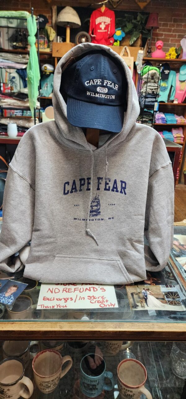 Cape Fear Vintage Schooner Hoody- Grey and Navy