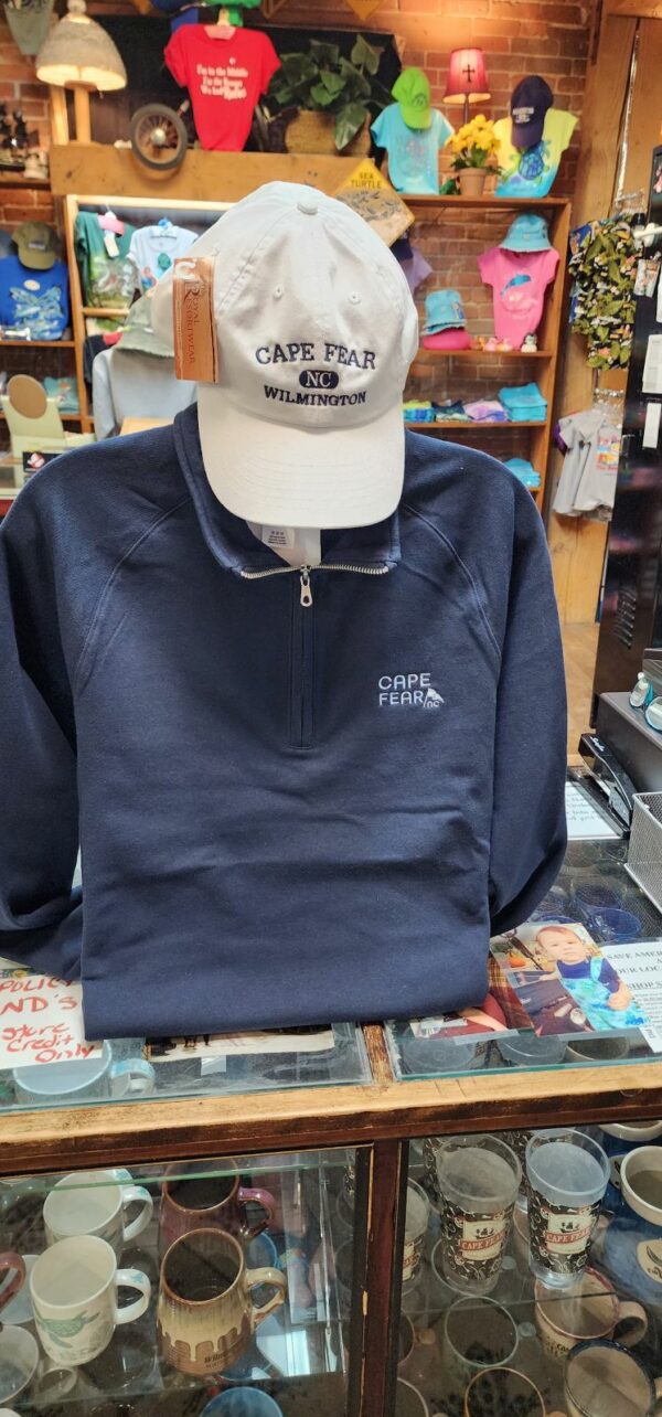 Ladies Cape Fear 1/4 Zip Sweater- Navy