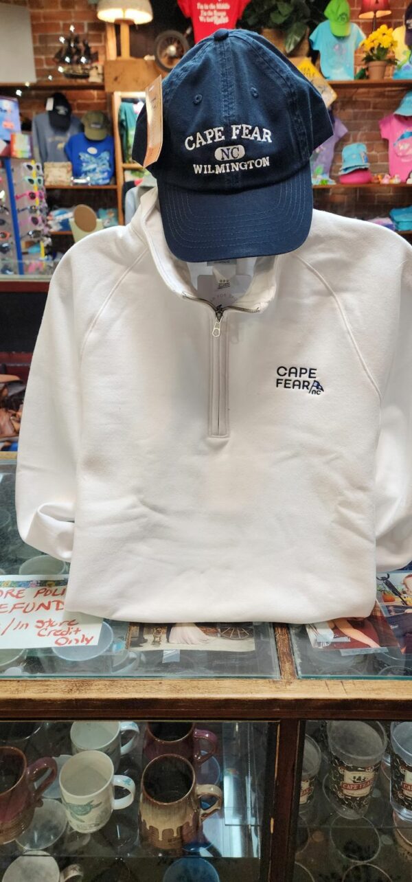 Ladies Cape Fear 1/4 Zip Sweater- White