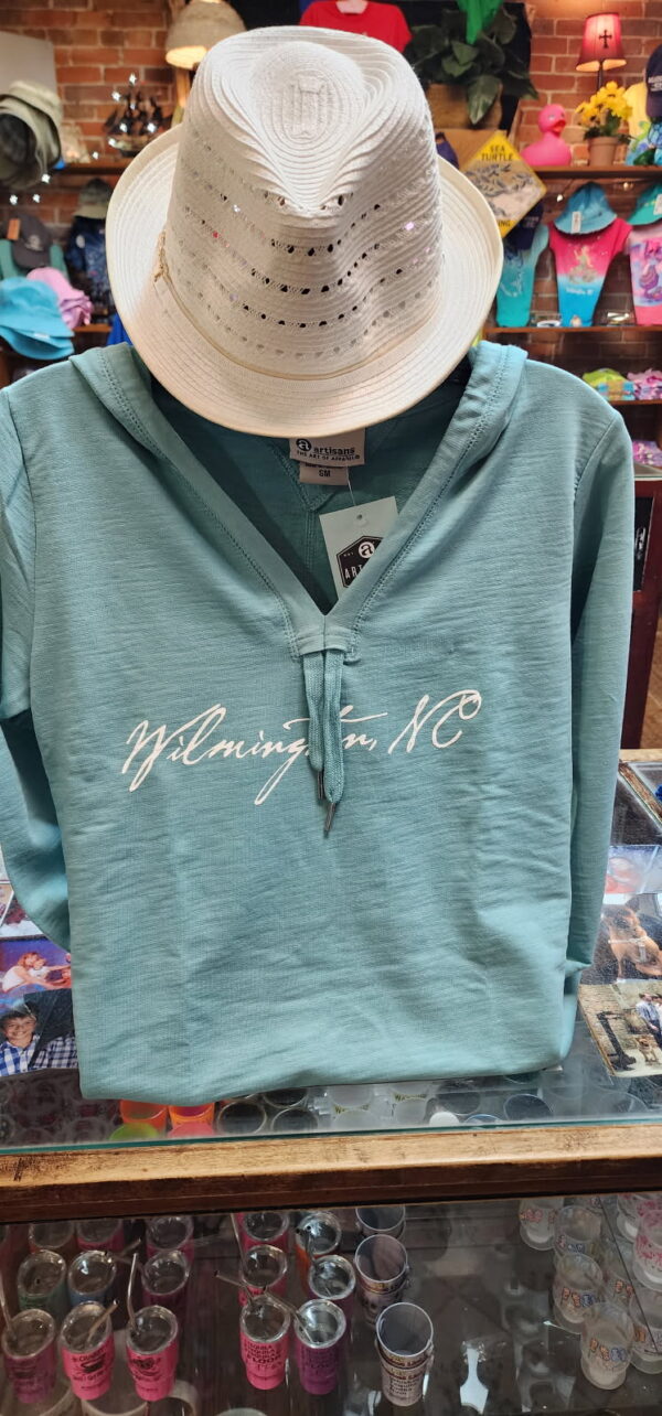 Ladies Scripted Wilmington Hoody- Teal