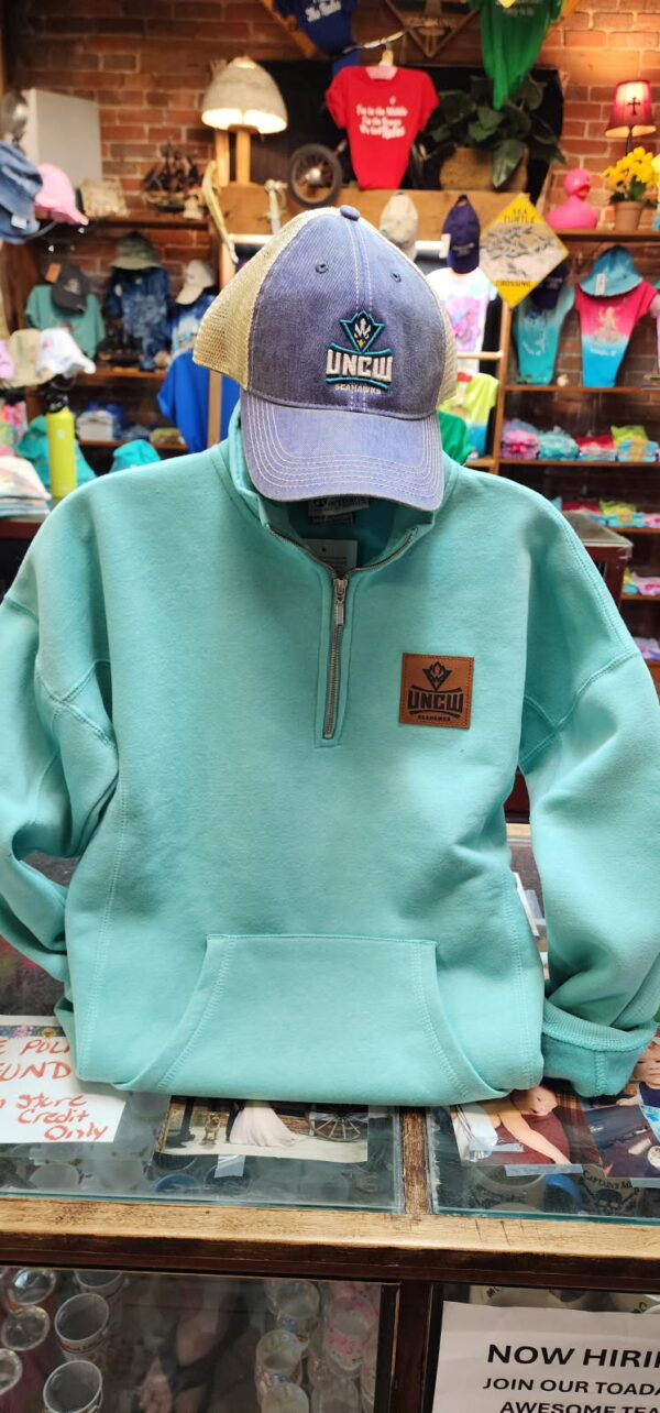 Ladies UNCW Quarter Zip Sweater