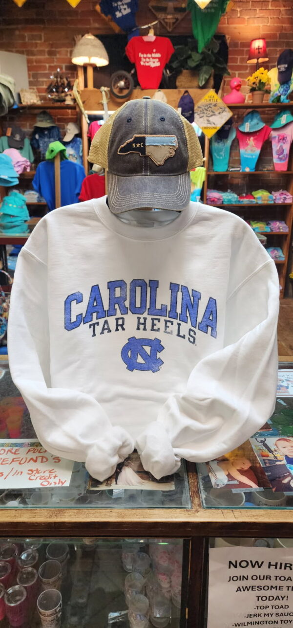 UNC Champion Crew Sweater- White